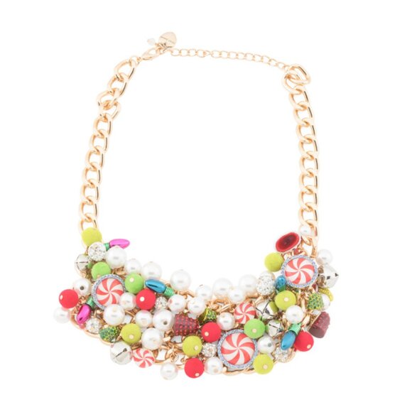 BETSEY JOHNSON multi Holiday Candy Bib Necklace - Picture 1 of 2